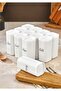 Set of 12 300 ml Vacuum Lid Mica White Spice Jars with Labels - Leakproof Seal Storage Container - 2