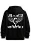 Life Is Better Motorcycle Printed Wing Patterned Printed Unisex Oversized Hoodie