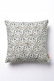 Blue and White Floral Motif Curly Textured Throw Pillow Cover