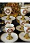 6 Personalized Special Design Christmas Concept Bronze Coffee Cup Set 90 ml - 7