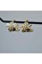 Accessory C Form, with Hanging Flower Figure, Ring Model Gold Women's Earrings - 3