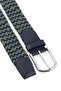 Elastic Flexible Men's Knitted Belt Green Navy Blue Color Kmr-04-Y - 4