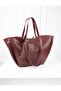 Women's Large Size Arm and Shoulder Polen Bag Bordo