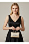 Ten Nude Pearl and Crystal Embroidered Glitter Satin Evening Dress Bag