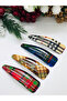Plaid Patterned Buckle Set of 4