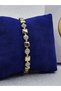 Xuping Round Square Model Zircon Stone Detailed Gold Color Steel Bracelet