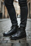 Konay D76 Genuine Leather Lace-Up Zipper Men's Boots