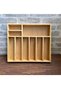 40X35 cm Multi-Compartment Wooden Spoon and Ladle Holder Set - Drawer Organizer - Wooden Organizer - 7