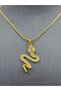 Snake Model Gold Color Zircon Stone Steel Necklace