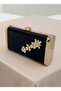 Black Gold Complete Metal Frame and Crystal Embroidered Glitter Satin Evening Dress Bag Wedding Engagement Graduation - 3