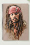 غلاف كرتوني معدني حلزوني غير مسطر مقاس A5 من JACK SPARROW دفتر ملاحظات JACK SPARROW