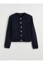 Alita City Lcw Modest Navy Blue Knitwear Plain Women's Cardigan with a Difference - 5