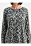 Crew Neck Patterned Blouse - 3
