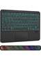 Wireless Bluetooth Keyboard with Touchpad, 7-Color Backlit, 10-inch Universal