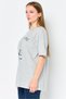 Women Crew Neck Short Sleeve Graphic Print T-Shirt, Grey - 3