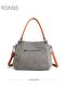 Large Capacity Shoulder Tote Bag Casual Canvas Handbag Crossbody with Long Strap Multi Pocket Shoppe - 7