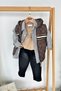 Miniğimin Cicileri Quilted Inflatable Vest Set Shirted Boys' 4-Piece Combination - Brown