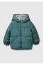 Boy's Grey-Green Zippered Jacket with Logo Patch on the Left Chest and Front Pocket Detail