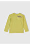 Boy's Mustard Front and Back Printed Crew Neck Long Sleeve T-Shirt - 3