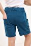 Boy's Printed Single Pocket Shorts with Elastic Waist - Belt Detail - 2