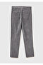 Men's grey cotton blend slim fit velvet trousers with Piped back pockets - 2
