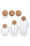 3-Piece Food Storage Glass Jar with Wood Lid Ball Clear 23.5 x 9.5cm - 6
