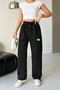 Women's Sweatpants - Relaxed Fit, White Embroidery Detailed Jogger Pants - 2