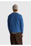 Men's Dark Purple Crew Neck Shetland Sweater - 3