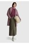 Women's plum wool blend sweater with wide bike collar bottom - 5
