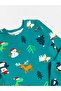 Girls' 100% Cotton Green Christmas Pine Tree Deer Snow Pattern Long Sleeve Winter Pajamas Set - 2