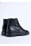 Men's black genuine leather zippered buckle boots - cool - 2