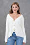 Women's Crew Neck Button Detail Soft Textured Knitwear Jacket 12315 - 7