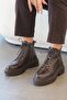 Olga Poly Sole Lace-Up Genuine Leather Women's Boots Brown - 2