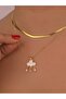 Pearlescent Cloud Rain Figure Gold Steel Necklace Combination Herringbone Snake Italian Chain Non-Tarnish Gift - 2