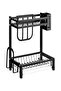 2-Tier Dish Drying Rack Black 35 x 22 x 40cm