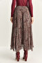 Women's Burgundy Shawl Patterned Asymmetrical Cut Lined Chiffon Bohemian Skirt De251102 60283881 - 8