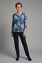 Women's Plus Size Stretch Fabric Mixed Pattern Three Quarter Sleeve (4 Transitional) Mother T-Shirt Combed Cotton Blouse
