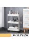 3-Tier Slim Rolling Storage Cart – Slide-Out Organizer, White - 2