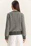 Women's Anthracite Gold Button Detailed Thin Striped Crew Neck Knitwear Cardigan Th251095 60283883 - 7