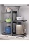 5-Tier Adjustable Under-Sink Kitchen Storage Rack with Honeycomb Anti-Slip Metal Shelv - 5