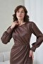 Double-breasted Satin Dress - 8