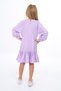 Girl's Printed Relax Fit Crew Neck Raglan Long Sleeve Flounce Dress - 3