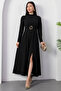 Mock Neck Long Sleeve Buckle Acrylic Dress 2025-4407 - 6
