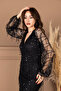 Pul Fringed Design Long Dress - Black - 3