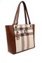 Cream - Tan Plaid Women's Shoulder Bag Sp1176 - 2
