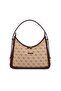 Dark Beige - Claret Red Monogram Women's Shoulder Bag Sp1187