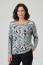 Women's Plus Size Stretch Fabric Crew Neck Mixed Print Long Sleeve Mom T-Shirt Combed Cotton Blouse