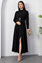 Mock Neck Long Sleeve Buckle Acrylic Dress 2025-4407 - 5