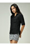Black Solid Shirt with Roll-Up Sleeves - 2