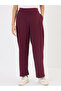 Burgundy Wide Leg Trousers - 4